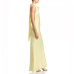 AQUA  Formal Women's Yellow Charmeuse Halter Neck Long Dress Sz 8 Photo 2