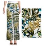 Chico's ‎ LEAF WIDE LEG PANTS ELASTIC WAIST LINEN DRAWSTRING GREEN WOMEN'S SIZE 2 Photo 1