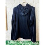 Saturday Sunday by Anthropologie Navy Velvet Faux Wrap Hoodie Photo 2