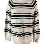 ZARA  Blue White Striped Knit Crewneck Casual Pullover Sweater Small Oversized Photo 0