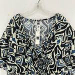 Laundry by Design NWT  Aztec Print Knit Tie-Front Poncho Women’s OS Blue Photo 1