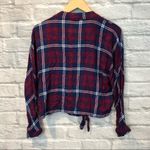 Rails Anthropologie  Women's Small Sloane Plaid Crop Tie Front Long Sleeve Shirt Photo 3