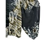 Free People  Birds of a Feather Black Combo Balloon Sleeve Peasant Top Small Boho Photo 2