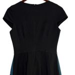 ZARA  Professional Cap Sleeve Colorblock Sheath Midi Dress S Blue Black White Photo 4