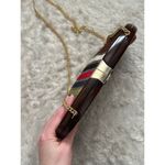 Vintage 70s Made Italy Tortoiseshell Velvet Crossbody Purse Bag Brown Designer Photo 5