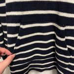 Saint Tropez West  Cotton Hoodie Navy & Cream Strips Size M. Heavy. Warm. Causal Photo 2