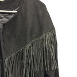 Rockin G Black Rhinestone Fringe Open Front Coastal Cowgirl Jacket Womens Small Photo 1