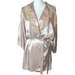 Val Mode Lingerie Vintage Satin Lace Beaded Night Robe Pink Size M Photo 30