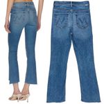 Mother “The Runaway Step Fray” Jeans in Manana Mi Amor Medium dark wash ankle Blue Size 32 Photo 2