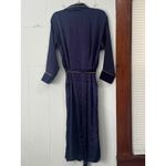 Victoria's Secret Vintage 90's Navy Satin Robe Pajamas Kimono Sleepwear Size S Photo 3