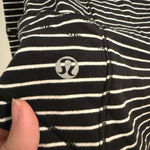 Lululemon Base Runner Half Zip Pullover Long Sleeve Top Black and White Stripes Photo 7