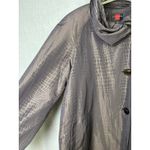 Gallery Smoky Lavender Gray Textured Hooded A-Line Coat Trench L Artsy Lagenlook Photo 12