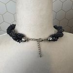 Charocoal Beaded Twisted Rope Statement Necklace Gray Photo 2