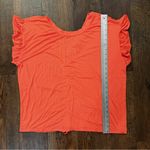 White Birch  coral ruched back top with flutter sleeves, size XL Photo 7