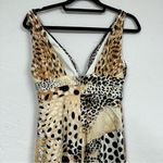 Jovani Black & Tan Animal Print Silk Patchwork Maxi Dress Womens 2 Formal Gown Photo 5