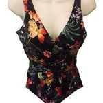 MiracleSuit Dreamsuit One Piece Slimming Hawaiian Print Wrap Style Ruched Swimsuit Sz 10 Photo 0