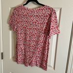 Lucky Brand NWT Lücky Brand Floral Red and White Short Sleeve Woman's Shirt Small Photo 5