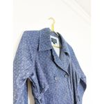 Lucky Brand  Polka Dot Jean Trenchcoat Large 100% Cotton Minimalist Quiet Luxury Photo 7