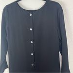 Theory  100% Silk Black Grainne Split Sleeve Back Button Shift Dress, Size 2 Photo 5