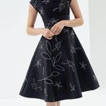 Sachin + Babi Fit & Flare Black Leaflet Couture Dress Size 0 NWT Photo 0