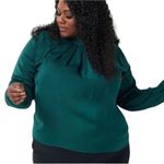 Jason Wu J Twist Neck Blouse in Evergreen Medium Photo 0