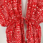 Victoria's Secret Victoria’s Secret Red Hearts Satin Tie Front Short Sleeve Kimono / Robe Size OS Photo 3