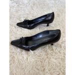 Karen Scott Black Leather Pumps Square Toe Heels Classic Bow Shoes Women 7 Photo 2