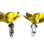 Vintage Yellow Enamel Flower Clip Photo 5