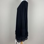 Ulla Popken Tunic Top Womens 16/18 Black Lace Trim 3/4 Sleeve V Photo 4