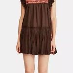 Free People  Day Glow Dress Bitter Oli Brown Small Photo 0
