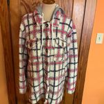 Davi & Dani  Fuzzy Plaid Shacket Photo 4
