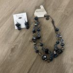 Trifari  NOS Crystal Bead Necklace & Earrings Set - Cool Winter Blue Gray 18" Photo 9