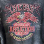 Affliction  Live Free Black Eagle Graphic Full Zip Hoodie Jacket Size Medium Photo 5