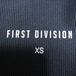 First Division Black White Side Stripe Ribbed Knit Mid Rise Leggings Pants Sz XS Photo 3