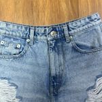 ZARA High Rise Blue Distressed Denim Light Blue Sz 4 Photo 4