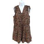 Lucky Brand Women's Brown Floral Print Sleeveless Tie Shoulder Romper Size Small Photo 1