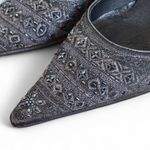 Nine West Y2K VTG. BLACK BEADED EMBELLISHED POINTED TOE PUMPS SIZE 8 1/2 Photo 3