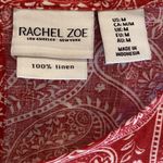 Rachel Zoe  100% Linen Shift Dress Brick Red White Paisley Sz Medium Photo 1