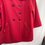 Modcloth  XL Coat Red Lined Nautical‎ Ribbed Peter Pan Collar A Line Swing 933 Photo 2