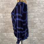 Cloth & Stone  Plaid Lace Up Back Top Photo 3