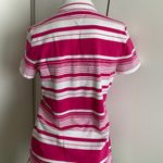 Tommy Hilfiger medium v-neck pink/magenta striped polo shirt Photo 4