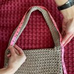 Handmade Crochet Shoulder Bag – Beige Knitted Purse, Trendy Small Tote, Minimalist Style Photo 5