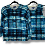 Pendleton  2 piece Cardigan Blue White Sweater Top Shirt Tank Women's Size Medium Photo 0