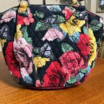 Vera Bradley  Glenna Quilted Floral Shoulder Bag Black Red Blue Yellow Green  Photo 3