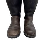 UGG  Women's Brooks Tall Boots Brown Black Leather Shearling Round Toe Size 7 Photo 5
