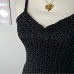 American Vintage Vintage Y2K Crochet Knit Beaded Cami‎ Top Linen Rayon Womens Medium Photo 2