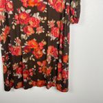 J Jill Women's Floral V Neck Dress Sz LP Brown Size undefined Photo 3