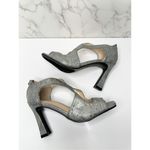 Adrienne Vittadini  Sandals Womens Size 6 Gray Beaded Open Toe High Heel Photo 4