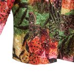 Chico's Women Cotton Jacket Top M Colorful Floral Tapestry Sequins Artsy Glam Photo 9