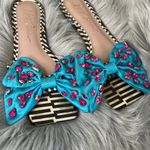 Betsey Johnson EUC Turquoise and Pink Bow Slides sz 6 Photo 1